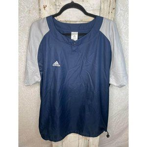 Adidas Jacket Warm Up Jacket Blue & Gray Bungee Cord Men’s Size Large